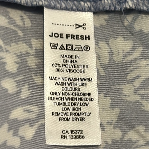 Joe Fresh Plus Blue Floral Ditsy V-neck Flutter Sleeve Top Size 3X - Picture 11 of 15